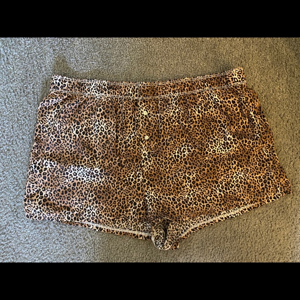 Pink cheetah pajama shorts